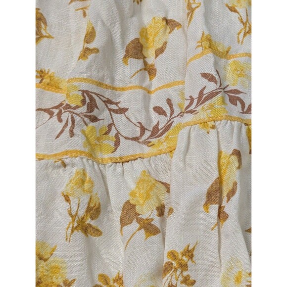 Rose + Olive Resort 100% Rayon Floral Tiered Maxi Skirt Size Small Yellow Boho - Picture 8 of 11